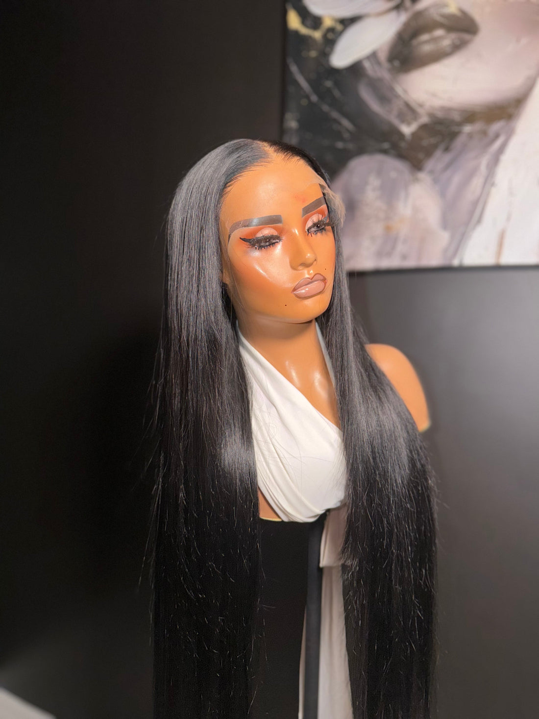 Long natural straight raw Vietnamese hair by The Diva Crown